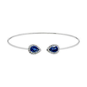 �A���u�����f�b�h ���f�B�[�X �A�N�Z�T���[ �u���X���b�g�E�o���O���E�A���N���b�g Unbranded Sterling Silver Lab-Created Blue & White Sapphire Halo Cuff Bracelet Sterling �z���C�g