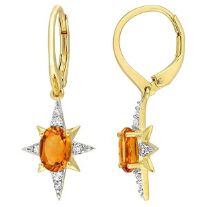Xe O[X fB[X ANZT[ sAXECO Stella Grace 18k Gold Over Silver Madeira Citrine & White Topaz Starburst Leverback Earrings Gold Tone S[h