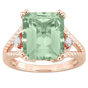 yz Xe O[X fB[X O ANZT[ Stella Grace 18k Rose Gold Over Silver Green Quartz & White Topaz Cocktail Ring Rose Tone
