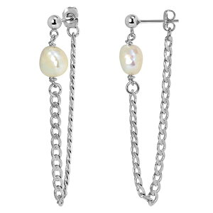 yz Xe O[X fB[X sAXECO ANZT[ Stella Grace Sterling Silver Freshwater Cultured Pearl Chain Earrings Sterling