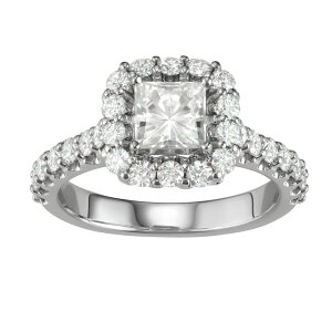 �y���������z �A���u�����f�b�h ���f�B�[�X �����O �A�N�Z�T���[ 14K White Gold Lab-Created Moissanite 2 Ct. T.W. Square Brilliant Fashion Ring 14kwh Gold