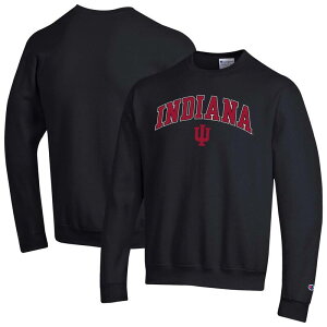 yz `sI Y TVc gbvX Men'sChampion Black Indiana Hoosiers Arch Over Logo Pullover Sweatshirt Ind Black