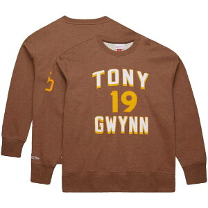 �~�b�`�F��&�l�X �����Y �g�b�v�X T�V���c ���B���e�[�W �X�E�F�b�g ���S �t���[�X Men's Mitchell & Ness Tony Gwynn Brown San Diego Padres Legends Collection Vintage Logo Name & Number Fleece Pullover Sweatshirt Pad Brown �u