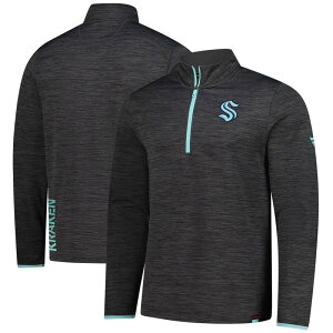�t�@�i�e�B�N�X �����Y �g�b�v�X T�V���c Men's Fanatics Heather Charcoal Seattle Kraken Authentic Pro Lightweight Quarter-Zipullover Krk Charco �`���R�[��