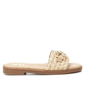 【送料無料】 キシタイ レディース サンダル シューズ Women's Raffia Slide Sandals By XTI 144103 Beige