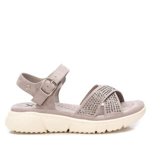 LV^C fB[X V[Y T_ XG[h Women's Flat Suede Sandals By XTI 141242 Open Grey O[