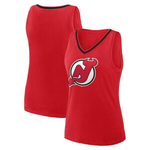 Aufbh fB[X gbvX TVc VlbN W[W[ Unbranded Women's Red New Jersey Devilstellar Win V-Neck Tank Top Nhl Red bh