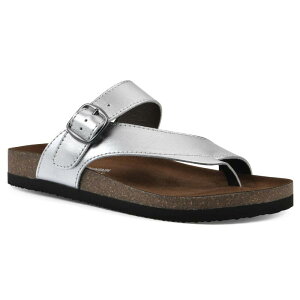 �z���C�g�}�E���e�� ���f�B�[�X �V���[�Y �T���_�� Cliffs by White Mountain Carly Women's Cushioned Slide Sandalsilver Leather �V���o�[
