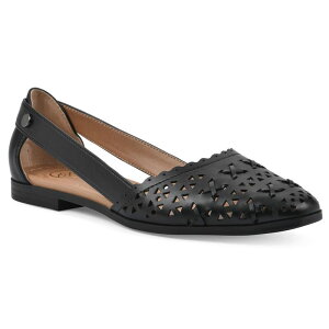 �z���C�g�}�E���e�� ���f�B�[�X �V���[�Y �T���_�� White Mountainobler Women's Pointed Toe Flats Black Smooth �u���b�N