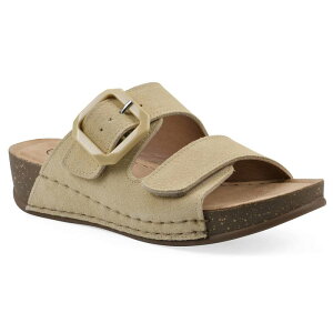 NtoCzCg}Ee fB[X V[Y T_ Cliffs by White Mountain Fearful Women'slip-On Wedge Sandals Butter Cream Suede N[