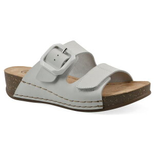 �N���t�o�C�z���C�g�}�E���e�� ���f�B�[�X �V���[�Y �T���_�� Cliffs by White Mountain Fearful Women'slip-On Wedge Sandals White Leather �z���C�g
