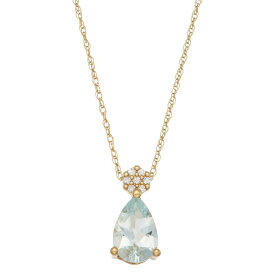 【送料無料】 アンブランデッド レディース ネックレス・チョーカー・ペンダントトップ アクセサリー 10k Gold Diamond Accent & Aquamarine Pendant Necklace 10k Gold