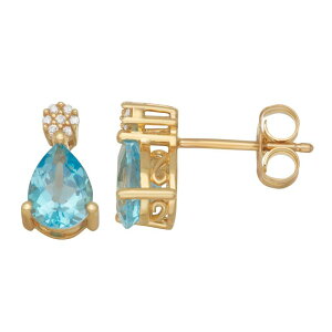 yz Aufbh fB[X sAXECO ANZT[ 10k Gold Diamond Accent & Gemstone Earrings Blue Topaz