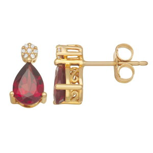 yz Aufbh fB[X sAXECO ANZT[ 10k Gold Diamond Accent & Gemstone Earrings Garnet