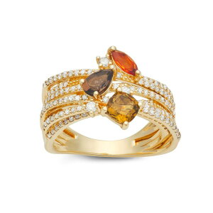 yz Aufbh fB[X O ANZT[ 10k Gold 3/4 Carat T.W. Diamond Citrine Smoky Quartz & Whisky Quartz Multi-Stone Ring 10k Gold