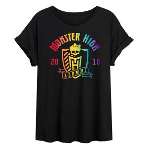 �A�j���L�����N�^�[ ���f�B�[�X �g�b�v�X T�V���c Licensed Character Juniors' Monster High Alumni Oversized Tee Black �u���b�N