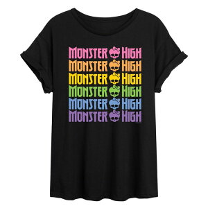 �A�j���L�����N�^�[ ���f�B�[�X �g�b�v�X T�V���c ���S Licensed Character Juniors' Monster High Logoversized Tee Black �u���b�N