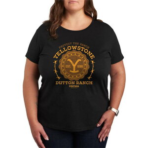 �A�j���L�����N�^�[ ���f�B�[�X �g�b�v�X T�V���c �v���X�T�C�Y �O���t�B�b�N Licensed Character Plusize Yellowstone Protecthe Ranch Collegiate Graphic Tee Black �u���b�N