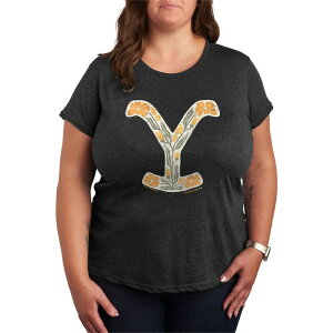 �A�j���L�����N�^�[ ���f�B�[�X �g�b�v�X T�V���c �t�����[�� �v���X�T�C�Y ���S �t�����[ �O���t�B�b�N Licensed Character Plusize Yellowstone Floralogo Graphic Tee Heather Charcoal �`���R�[��