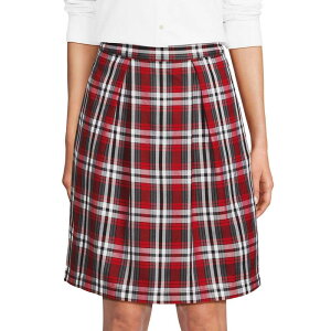 �����Y�G���h ���f�B�[�X �{�g���X�J�[�g Women's Lands' End School Uniform Plaid Top-Of-Knee Skort Red Graphite Plaid �O���t�@�C�g