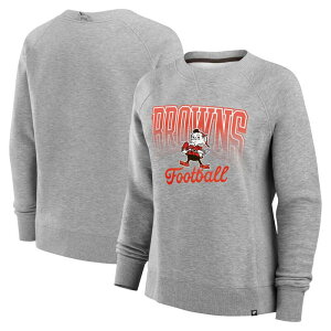 �y���������z �t�@�i�e�B�N�X ���f�B�[�X T�V���c �g�b�v�X Women's Fanatics Heather Gray Cleveland Browns Hit Hard Fleece Pullover Sweatshirt Brn Grey