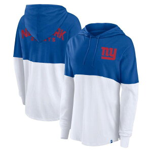 �y���������z �t�@�i�e�B�N�X ���f�B�[�X T�V���c �g�b�v�X Women's Fanatics Royal/White New York Giants Backup Option Long Sleeve Hoodie T-Shirt Gia Blue