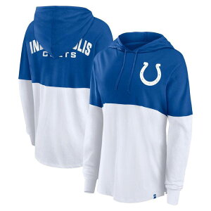 yz t@ieBNX fB[X TVc gbvX Women's Fanatics Royal/White Indianapolis Colts Backup Option Long Sleeve Hoodie T-Shirt Clt Blue