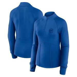 �y���������z �t�@�i�e�B�N�X ���f�B�[�X T�V���c �g�b�v�X Women's Fanatics Royal Chicago Cubs Elements Raglan Tri-Blend Quarter-Zip Top Cub Blue