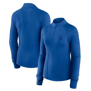 �y���������z �t�@�i�e�B�N�X ���f�B�[�X T�V���c �g�b�v�X Women's Fanatics Royal Los Angeles Dodgers Elements Raglan Tri-Blend Quarter-Zip Top Lad Blue