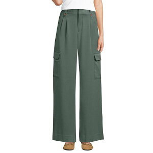 �����Y�G���h ���f�B�[�X �{�g���X �J�W���A���p���c ���C�h���b�O Women's Regular Lands' End High Rise Cargo Wide Leg Pantspruce