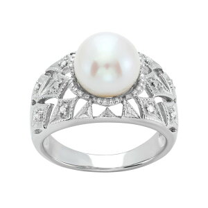 �A���u�����f�b�h ���f�B�[�X �A�N�Z�T���[ �����O Unbranded Freshwater Cultured Pearl andiamond Accent Sterling Silver Openwork Ring White �z���C�g