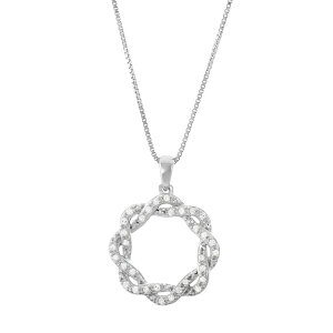 yz Aufbh fB[X lbNXE`[J[Ey_ggbv ANZT[ Sterling Silver 1/6 Carat T.W. Diamond Intertwined Pendant Necklace White