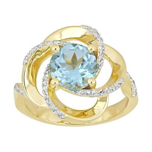 Xe O[X fB[X ANZT[ O Stella Grace Gold Tone Sterling Silver Blue & White Topaz Swirl Ringold Tone S[h