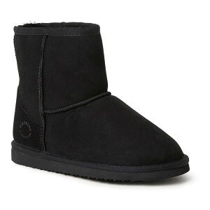 �f�B�A�t�H�[���Y ���f�B�[�X �V���[�Y �T���_�� �A���N�� �u�[�c Fireside by Dearfoams Rosebery Women'shearling Ankle Boot Slippers Black �u���b�N