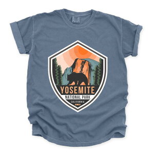 Simply Sage Market ���f�B�[�X �g�b�v�X T�V���c Simply Sage Market Yosemite National Park Badge Garment Dyed Tee Blue Jean �u���[