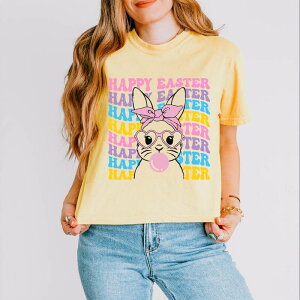 Simply Sage Market ���f�B�[�X �g�b�v�X T�V���c Simply Sage Market Groovy Easter Bunny Boxy Crop Top Butter �Z�[�W