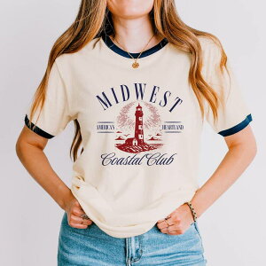 Simply Sage Market ���f�B�[�X �g�b�v�X T�V���c Simply Sage Market Midwest Coastal Club Ringer Tee Vintage Navy �l�C�r�[