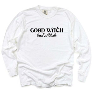 yz Simply Sage Market fB[X TVc gbvX Simply Sage Market Good Witch Bad Attitude Garment Dyed Long Sleeve White