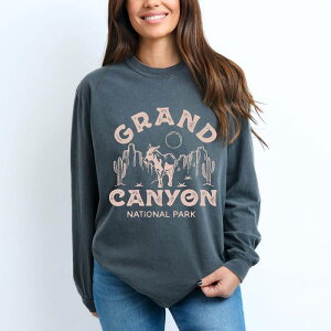 Simply Sage Market ���f�B�[�X �g�b�v�X T�V���c ���B���e�[�W Simply Sage Market Vintage Grand Canyonational Park Garment Dyed Long Sleeve Pepper �Z�[�W