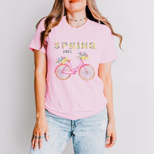 Simply Sage Market ���f�B�[�X �g�b�v�X T�V���c Simply Sage Market Spring Vibes Bicycle Short Sleeve Tee Pink �s���N