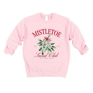 Simply Sage Market ���f�B�[�X �g�b�v�X T�V���c �X�E�F�b�g Simply Sage Market Mistletoe Social Club Sweatshirt Light Pink �s���N