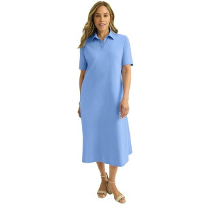 �W�F�V�J�����h�� ���f�B�[�X �g�b�v�X �����s�[�X �v���X�T�C�Y �~�f�B Jessica London Women's Plusize Notch Neck Midi Dress French Blue �u���[