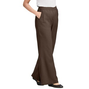 �E�[�}�� �E�B�Y�C�� ���f�B�[�X �{�g���X �f�j���p���c �v���X�T�C�Y �g�[�� Woman Within Plusize Tall Perfect Elastic Waist Wide-Leg Denim Jean Chocolate �`���R���[�g