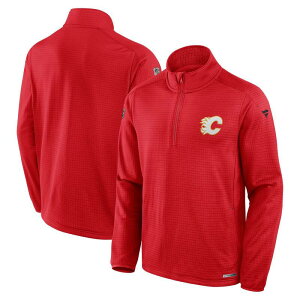 yz t@ieBNX Y TVc gbvX Men's Fanatics Red Calgary Flames Authentic Pro Rink Quarter-Zip Top Flm Red