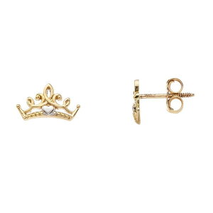 AjLN^[ fB[X ANZT[ sAXECO LICENSED CHARACTER Disney 10k Gold Crown Stud Earrings 10k 2tone S[h