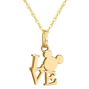 yz fBYj[ fB[X lbNXE`[J[Ey_ggbv ANZT[ Disney's Mickey Mouse 14k Gold "Love" Pendant Necklace Gold Tone