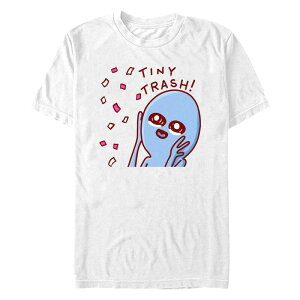 �A�j���L�����N�^�[ �����Y �g�b�v�X T�V���c �O���t�B�b�N Licensed Character Men's Tiny Trash Graphic Tee White �z���C�g