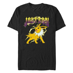 �A�j���L�����N�^�[ �����Y �g�b�v�X T�V���c �g�[�� �O���t�B�b�N Licensed Character Big & Tall Pokemon Jolteon Electric Lightingraphic Tee Black �u���b�N