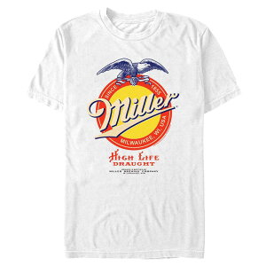 �A�j���L�����N�^�[ �����Y �g�b�v�X T�V���c �O���t�B�b�N Licensed Character Men's Miller High Life Americana Stamp Graphic Tee White �z���C�g