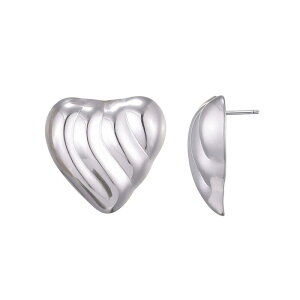 yz AhjA fB[X sAXECO ANZT[ Adornia Stainless Steel Heart Statement Stud Earrings Silver Tone